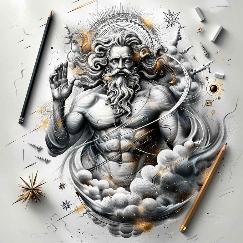 divine-love – tattoo design ideas free ai generated – contour-shading – for-lower-chest – Gallery: god-inkby-ai