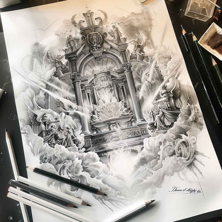 divine-light-neotraditional-strong-outlines-for-hip – tattoo design ideas free ai generated – Gallery: god-inkby-ai