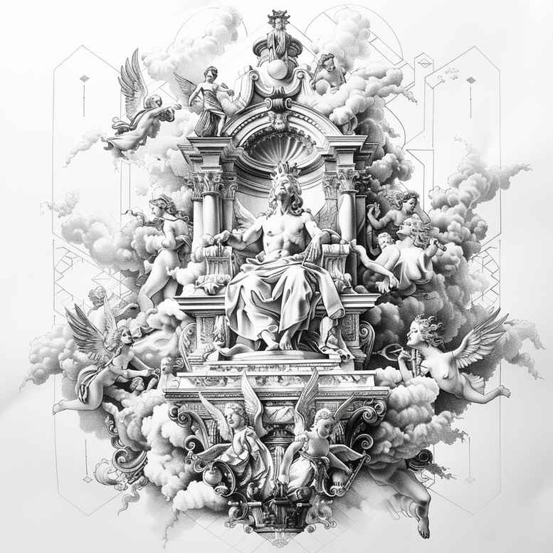 divine-plan – tattoo design ideas free ai generated – contour-shading – for-hip – Gallery: god-inkby-ai