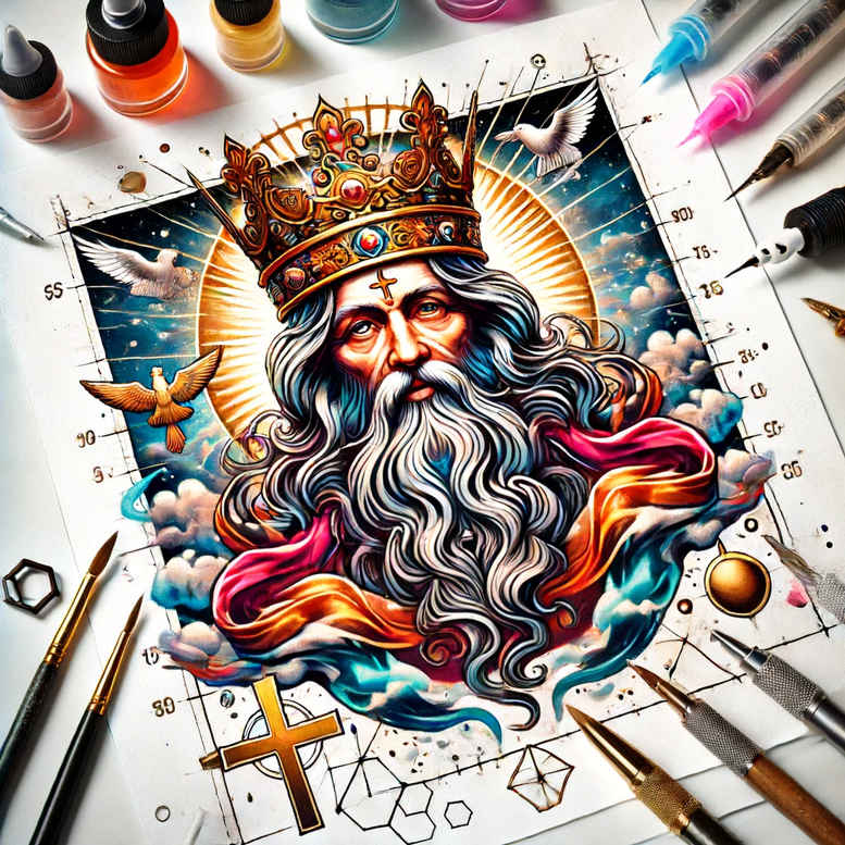 divine-power – tattoo design ideas free ai generated – delicate-highlight – for-knee – Gallery: god-inkby-ai
