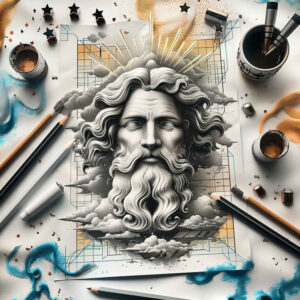 divine-power – tattoo design ideas free ai generated – soft-contrast – for-upper-back – Gallery: god-inkby-ai