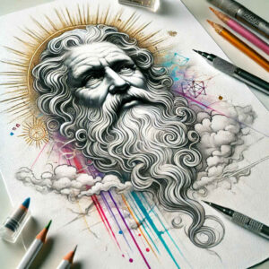 divine-sign – tattoo design ideas free ai generated – contrast-play – for-upper-arm – Gallery: god-inkby-ai