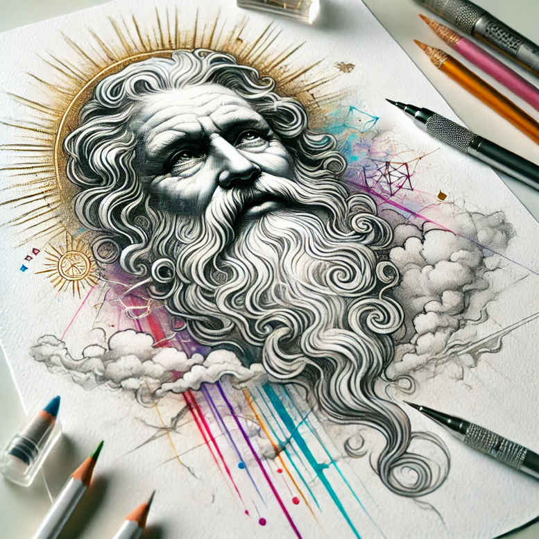 divine-sign – tattoo design ideas free ai generated – contrast-play – for-upper-arm – Gallery: god-inkby-ai