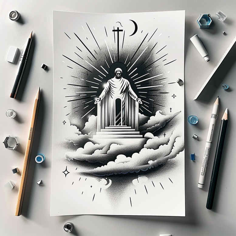 divine-strength – tattoo design ideas free ai generated – shadow-realism – for-scapula – Gallery: god-inkby-ai