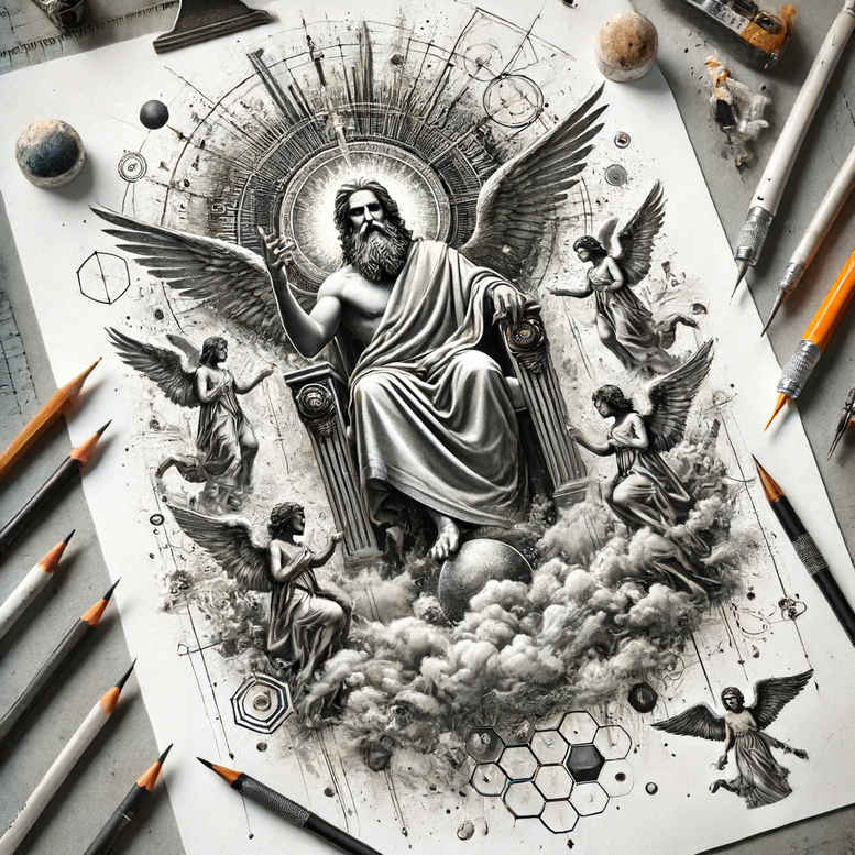 divine-strength – tattoo design ideas free ai generated – tactile-shading – for-heel – Gallery: god-inkby-ai