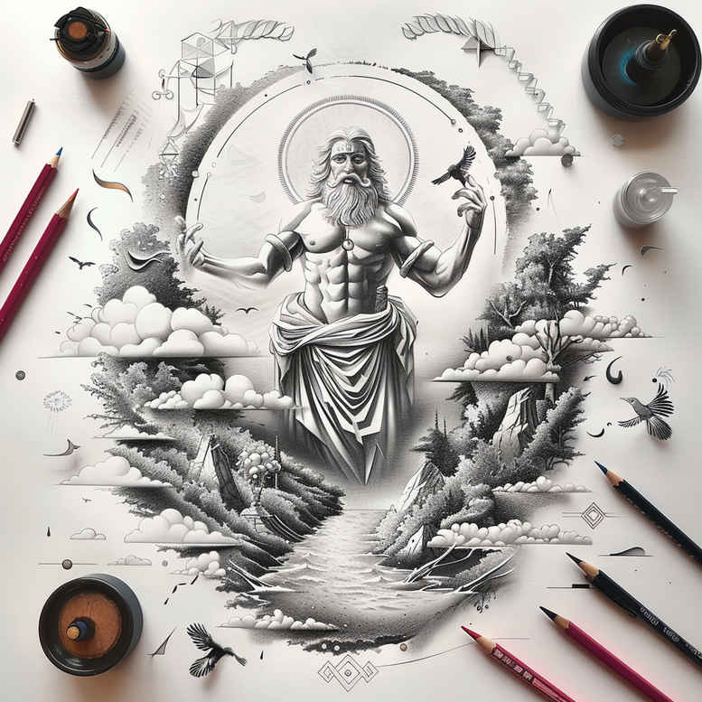 divine-will – tattoo design ideas free ai generated – realistic-color – for-spine – Gallery: god-inkby-ai