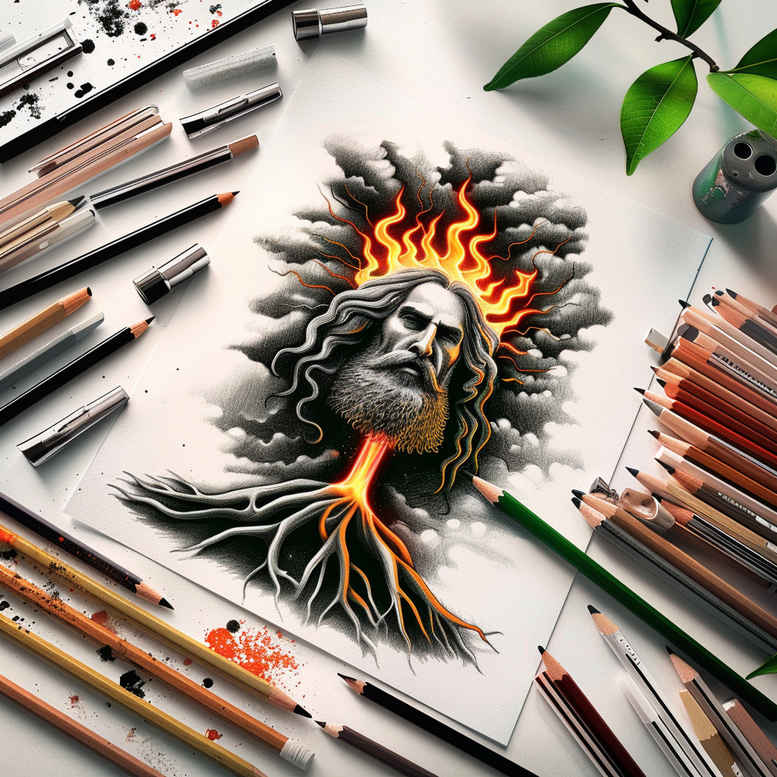 divinity – tattoo design ideas free ai generated – optical-illusion – for-shoulder-blade – Gallery: god-inkby-ai