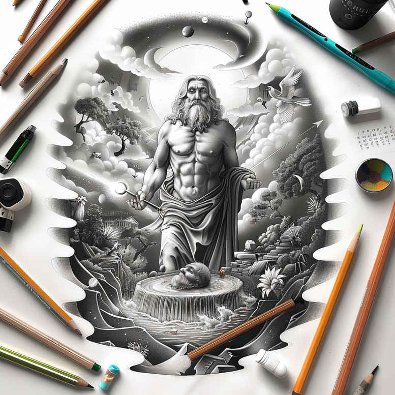 almighty-god-realism-natural-finish-for-shoulder – tattoo design ideas free ai generated – Gallery: god-inkby-ai