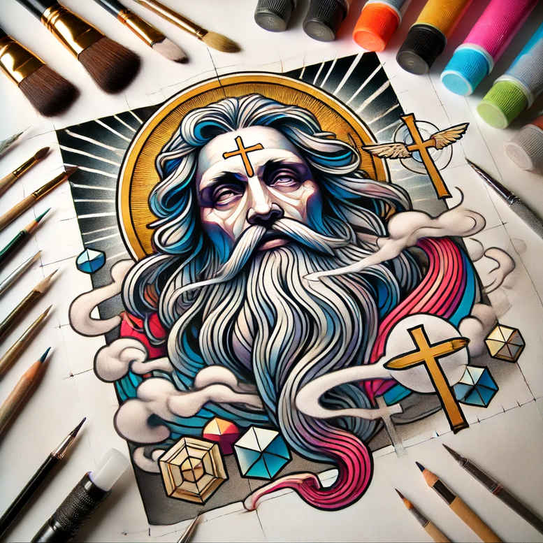 god-in-nature – tattoo design ideas free ai generated – refined-lines – for-upper-shoulder – Gallery: god-inkby-ai
