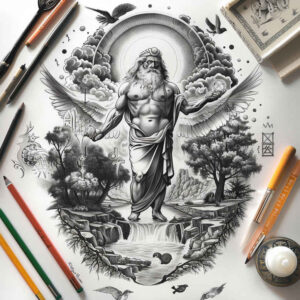 holy-spirit-realism-high-contrast-for-sternum – tattoo design ideas free ai generated – Gallery: god-inkby-ai