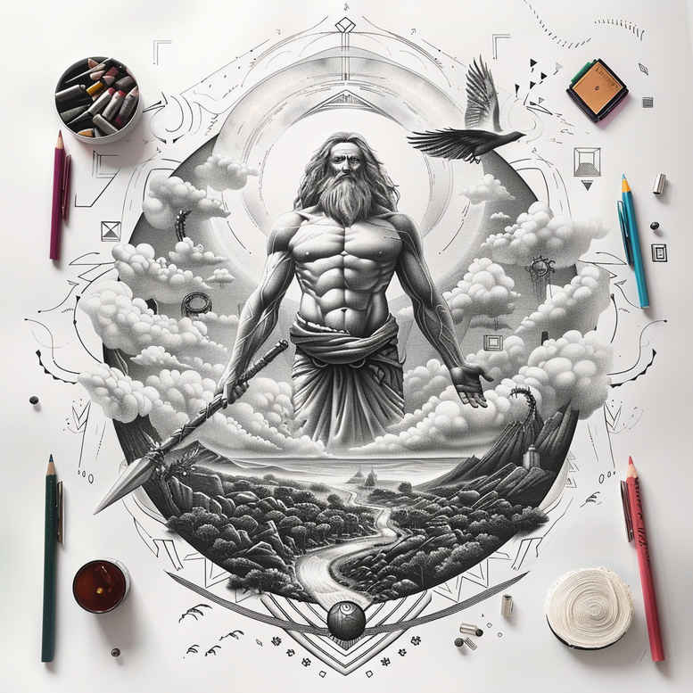 god-symbol – tattoo design ideas free ai generated – clean-whites – for-upper-shoulder – Gallery: god-inkby-ai