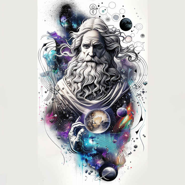 god-the-father – tattoo design ideas free ai generated – glowing-edges – for-calf – Gallery: god-inkby-ai