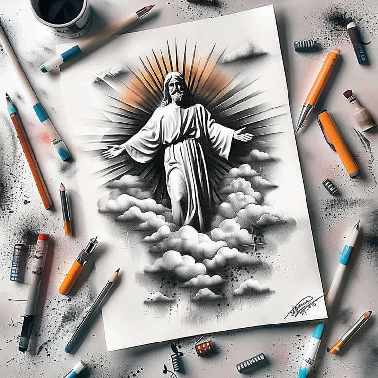 gods-mercy – tattoo design ideas free ai generated – natural-color-palette – for-back-of-neck – Gallery: god-inkby-ai