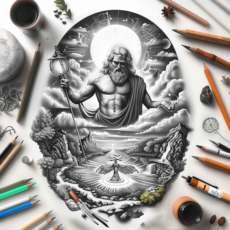 holy-presence – tattoo design ideas free ai generated – gentle-shadow – for-hip – Gallery: god-inkby-ai