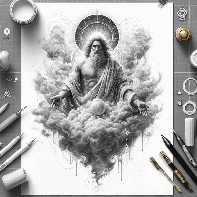 holy-spirit – tattoo design ideas free ai generated – fine-lines – for-shoulder – Gallery: god-inkby-ai