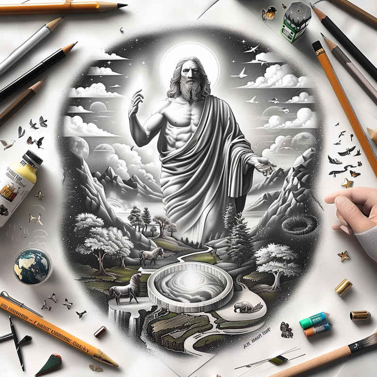 mystical-god – tattoo design ideas free ai generated – natural-tones – for-triceps – Gallery: god-inkby-ai