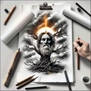 omniscient-god – tattoo design ideas free ai generated – inner-glow – for-lower-thigh – Gallery: god-inkby-ai
