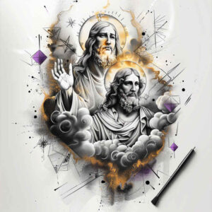 protector-god – tattoo design ideas free ai generated – volume-effect – for-spine – Gallery: god-inkby-ai