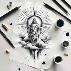 divine-power-neotraditional-textural-detail-for-foot – tattoo design ideas free ai generated – Gallery: god-inkby-ai