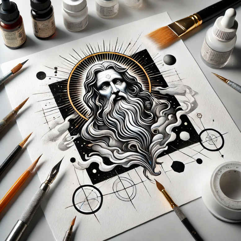 spiritual-guide – tattoo design ideas free ai generated – realistic-shadowing – for-side-torso – Gallery: god-inkby-ai