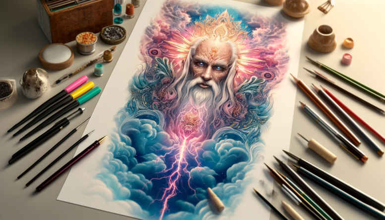spiritual-power – tattoo design ideas free ai generated – focal-blur – for-shoulder-blade – Gallery: god-inkby-ai