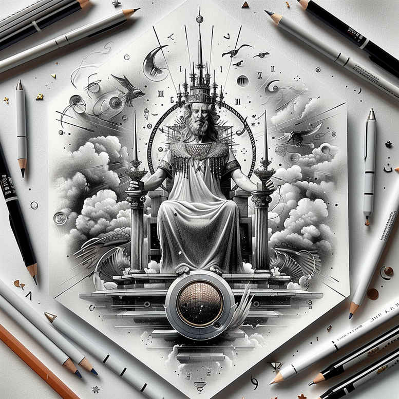 spiritual-power – tattoo design ideas free ai generated – reflective-light – for-knee – Gallery: god-inkby-ai