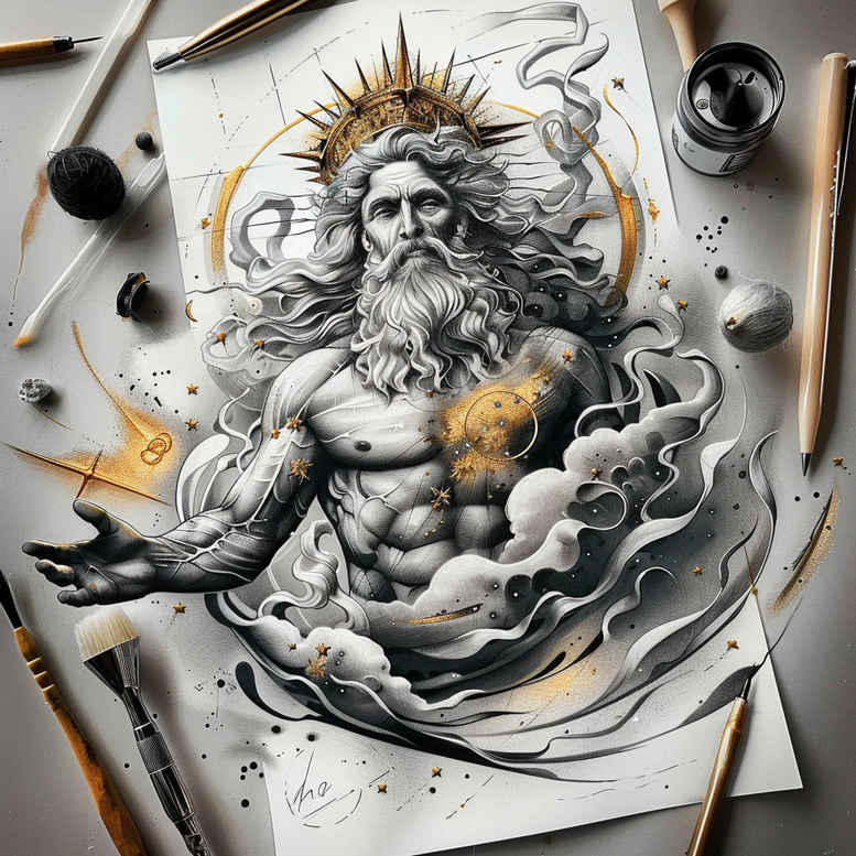spirituality – tattoo design ideas free ai generated – ink-precision – for-lower-back – Gallery: god-inkby-ai