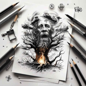 god tattoo design ideas Realism textured skin ancient shows endurance