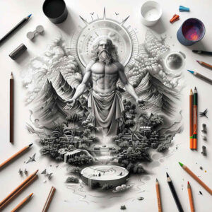 god tattoo design ideas metallic celestial for inner arm