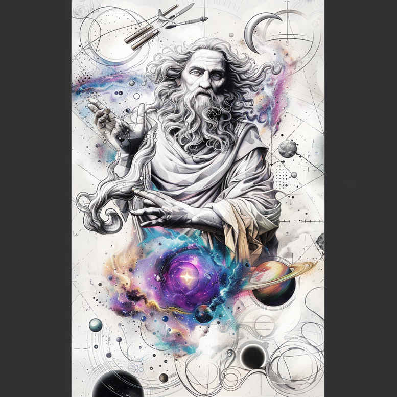 god tattoo design ideas Surrealism chromatic flux celestial motifs for temple