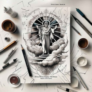 god tattoo design ideas Realism light play cosmic meaning endurance
