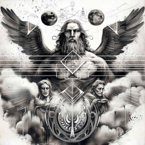god tattoo design ideas abstract divine blessing for sternum