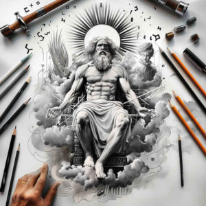 god tattoo design ideas Realism natural contours divine figure meaning determination