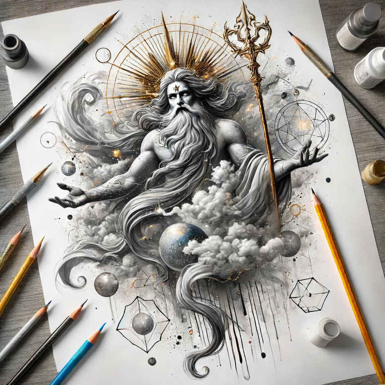god tattoo design ideas Surrealism enigmatic visuals divine light symbol of determination