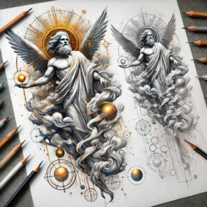 god tattoo design ideas clear lines divine power for inner arm