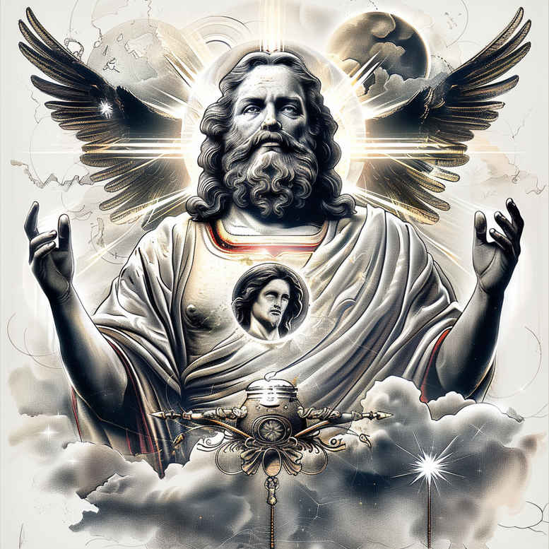 god tattoo design ideas Realism high-resolution tattoo divine presence determination and power