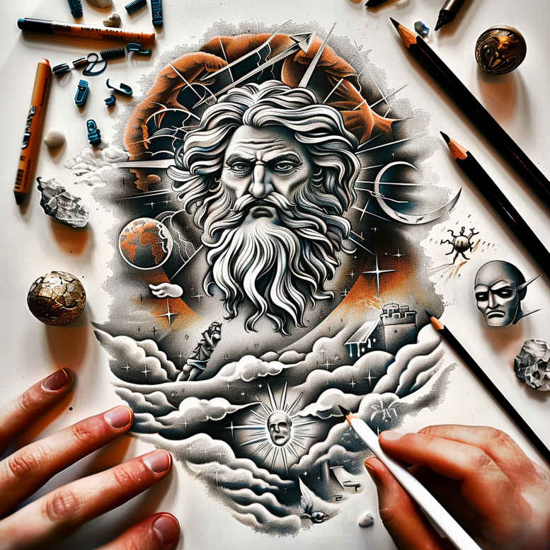 god tattoo design ideas Surrealism abstract ethereal meaning resilience