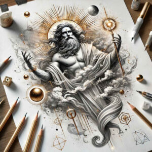 god tattoo design ideas precise lines holy courage and power