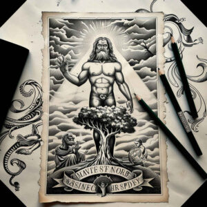 god tattoo design ideas luminous holy symbols for back of neck