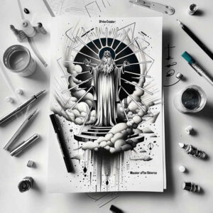 god tattoo design ideas Surrealism fluid forms mystical for knee