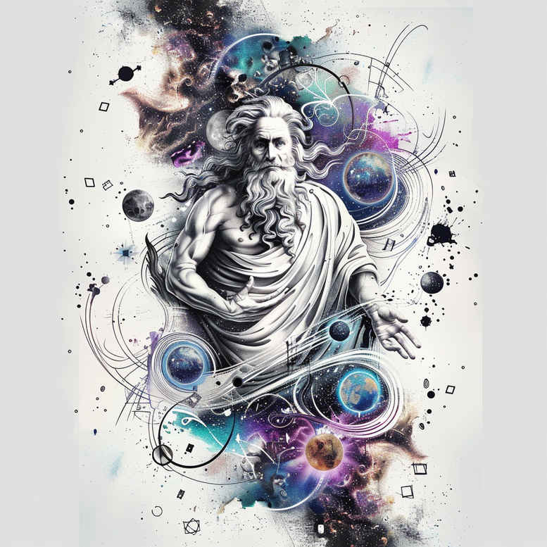 god tattoo design ideas textured shading mythical shows perseverance