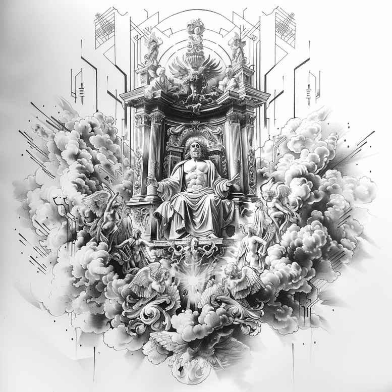 god tattoo design ideas Realism digital realism omnipresent for ankle