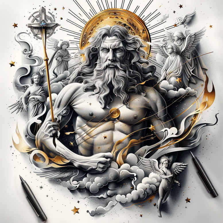 god tattoo design ideas phantasmagoric powerful for ankle