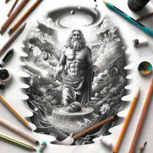 god tattoo design ideas Surrealism phantom shadows protector for nape