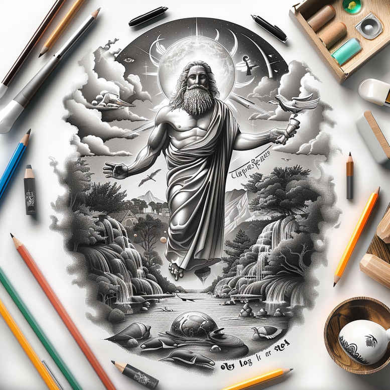 god tattoo design ideas naturalistic radiant courage and power