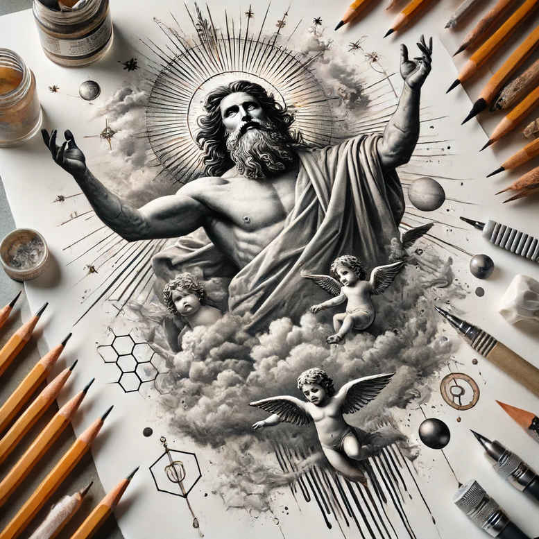 god tattoo design ideas color depth radiant meaning endurance