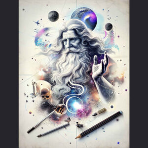 god tattoo design ideas Surrealism phantasmagoria sacred for behind ear