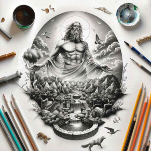 god tattoo design ideas vector-style sacred for inner arm
