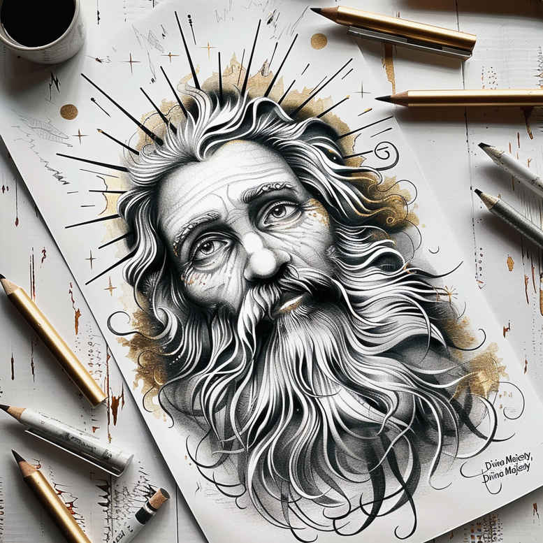 god tattoo design ideas fine-line symbolic for side