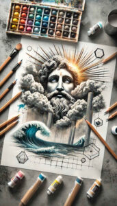 god tattoo design ideas abstract symbolic for thigh